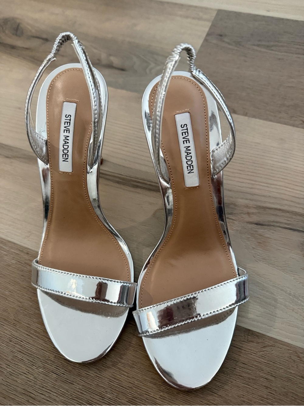 Steve Madden Chrome Mirror Slingback Heels